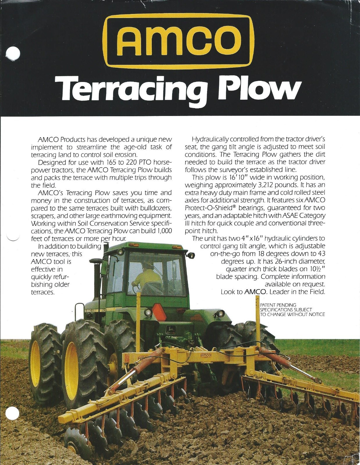 Farm Implement Brochure – AMCO – Terracing Plow (F5271)