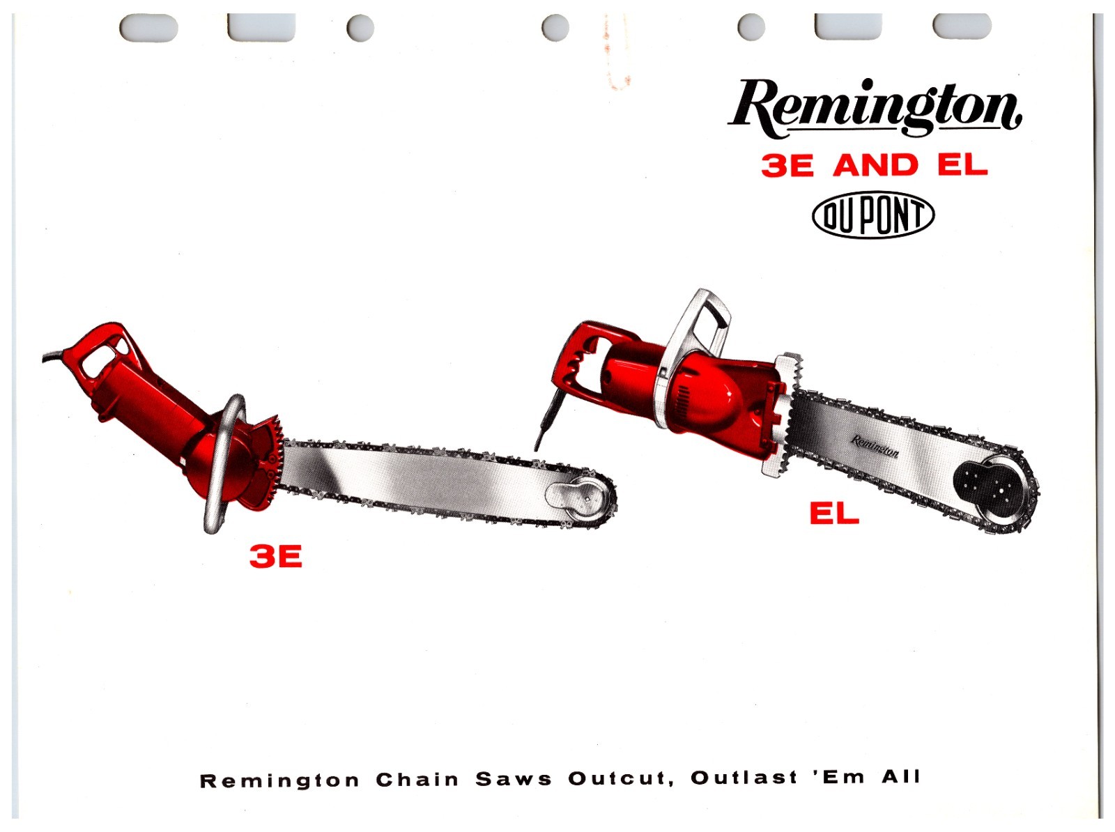 Original Remington Electric Chainsaws Sales Sheet (Model – 3E & EL) Info Sheet