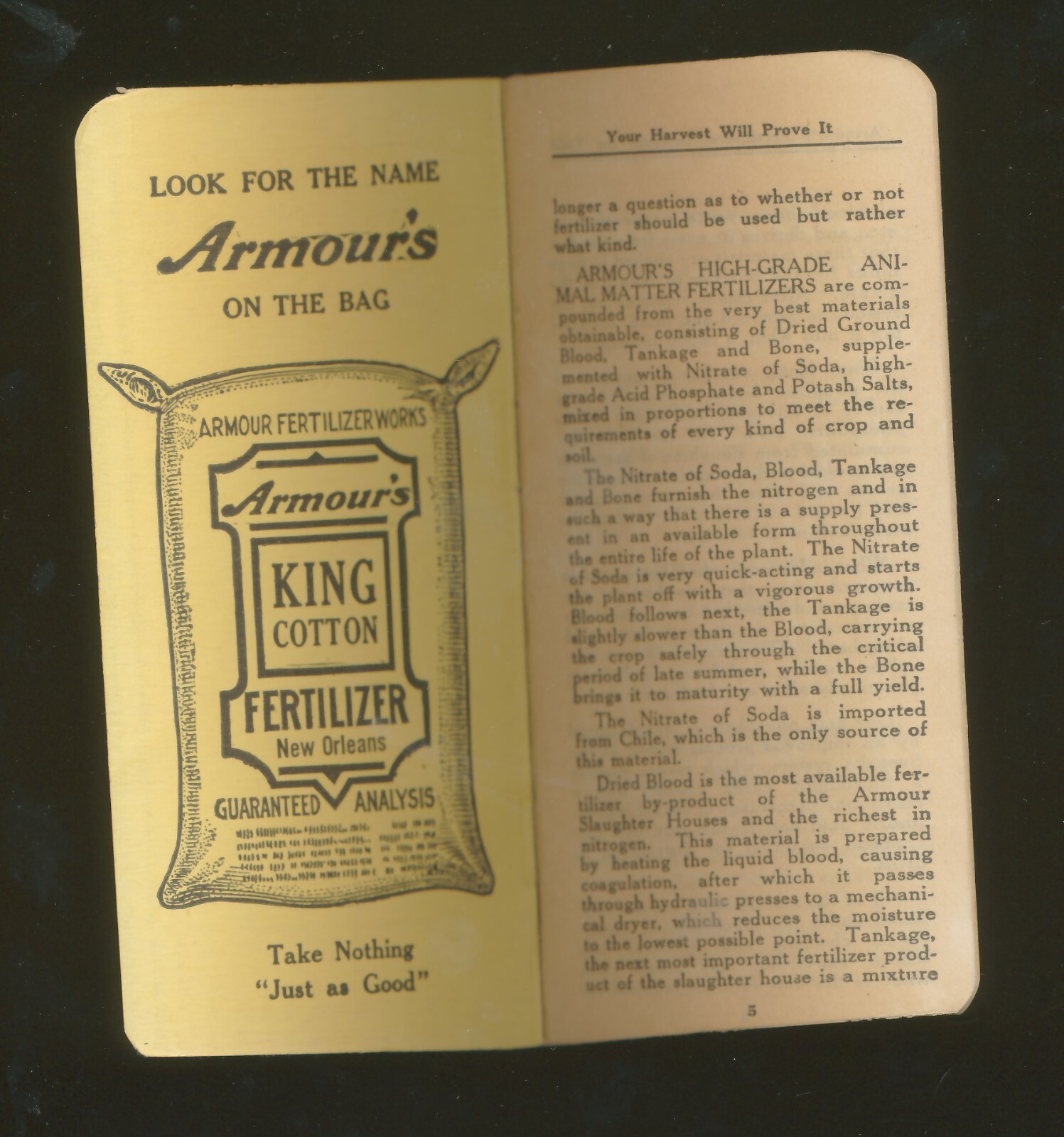 B8 – VINTAGE ARMOURS FERTILIZER CO NEW ORLEANS LA ADVERTISING BOOKLET