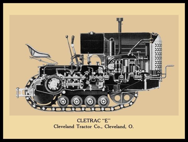 1939 Cletrac Model E Crawler Tractor Cutaway View NEW METAL SIGN: 12×16&Prime;
