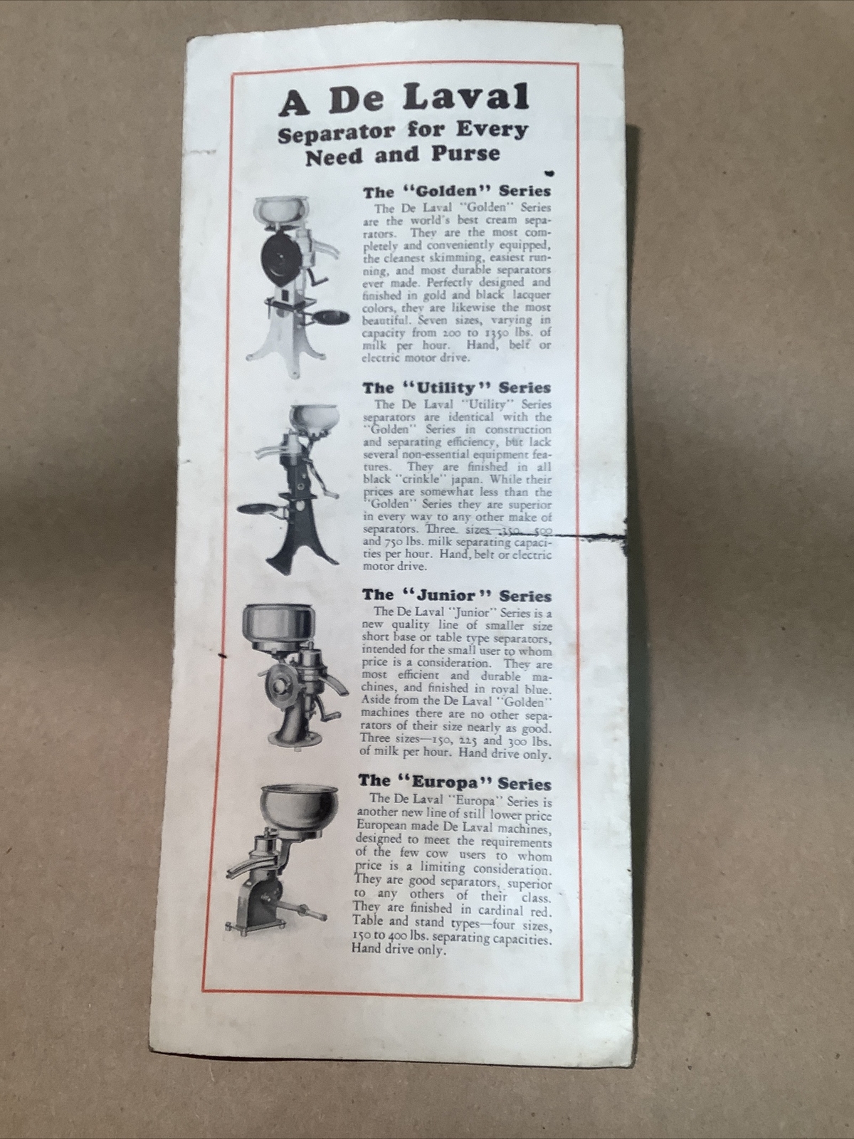 1930s Europa Brochure De Laval Separator INV-P0541