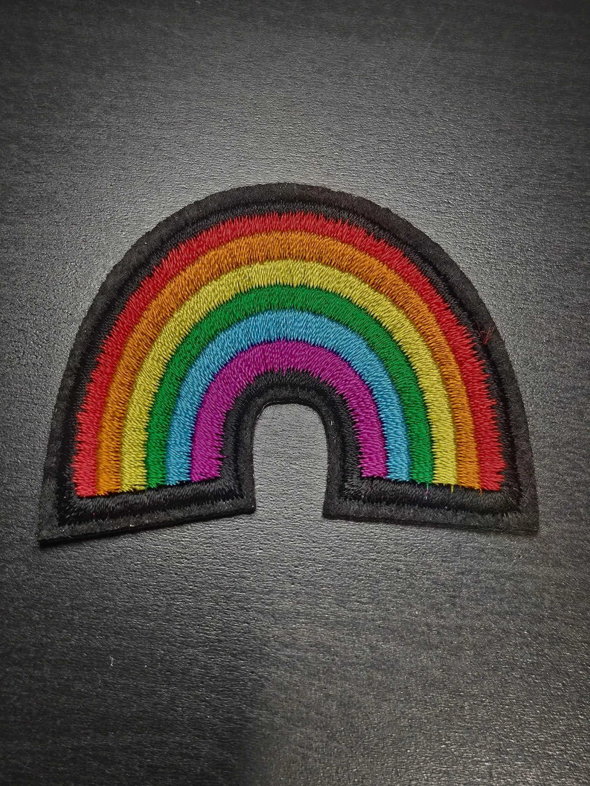 Rainbow Embroidered Patch Iron On Arc Badge for Jackets Backpacks Hats 6×4.5cm