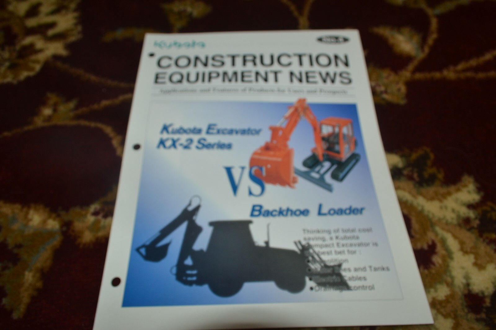 Kubota Construction Equipment News No. 4 Brochure FCCA