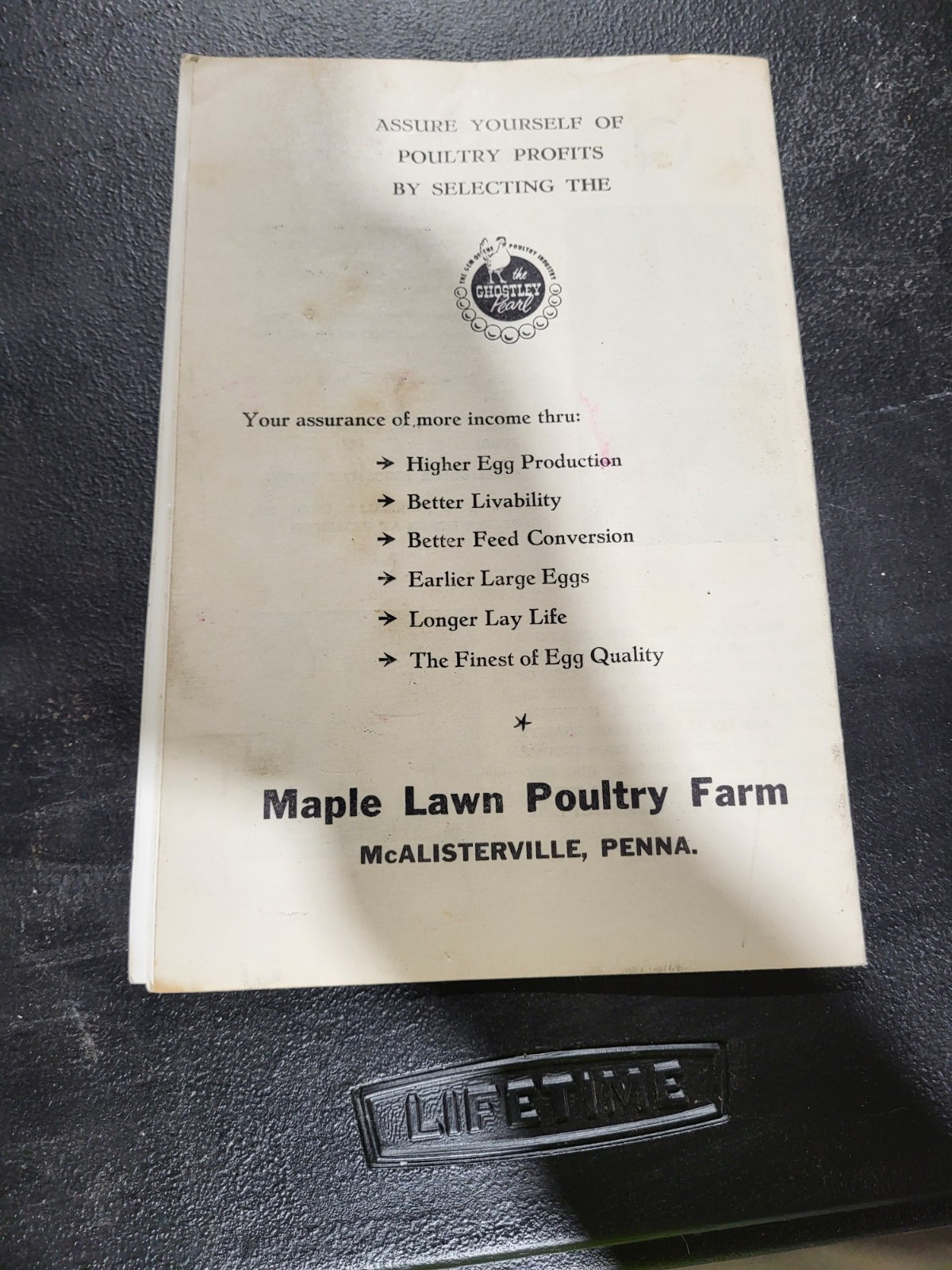 Maple Lawn&rsquo;s Ghostley Pearl Booklet Poultry Farms McAlisterville PA