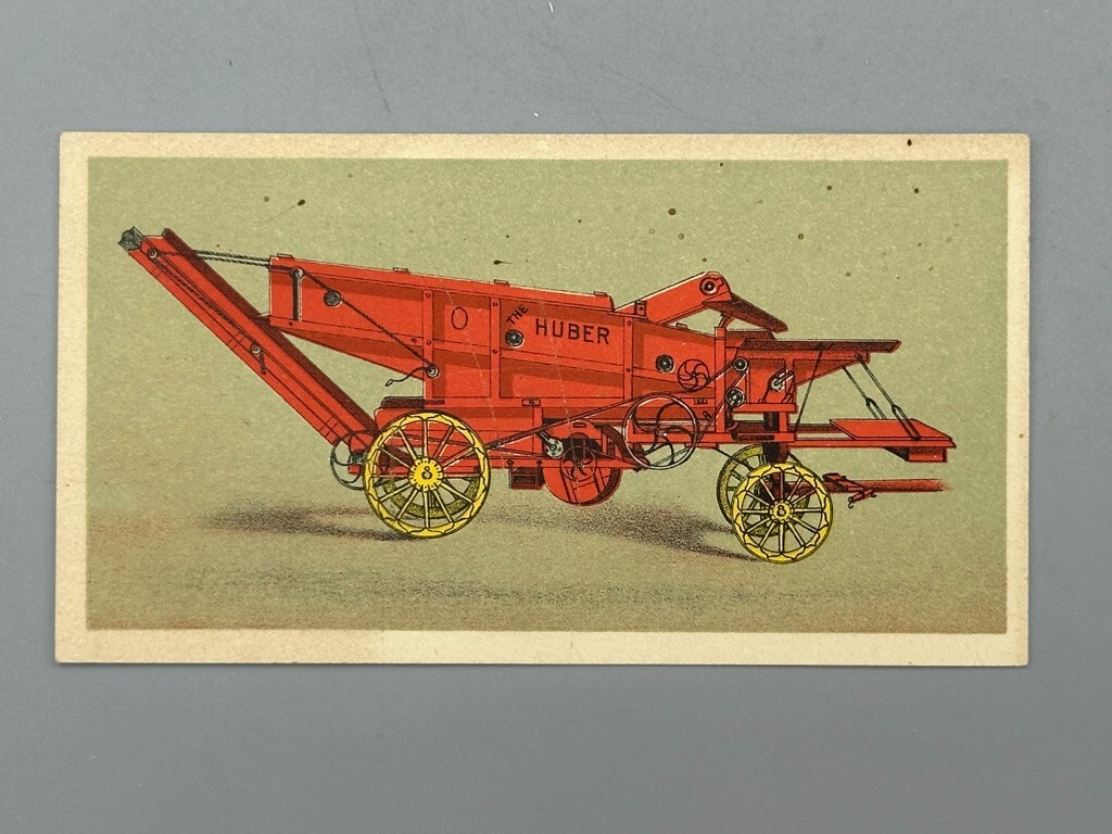 c 1880 HUBER ENGINES & THRESHERS Farm Advertising Business Trade Card MARION OH