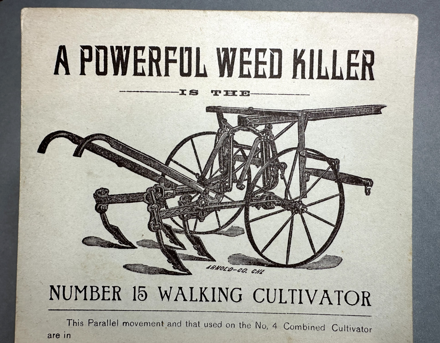 1880s Globe FARM Advertise EMERSON TALCOTT Cultivator 15 DALLAS Texas TRADE CARD