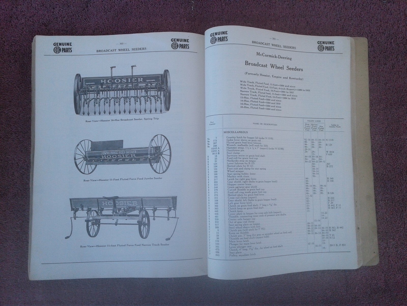 INTERNATIONAL HARVESTER PARTS CATALOGUE 71-SM GRAIN DRILLS, BEAN DRILLS C. 1942
