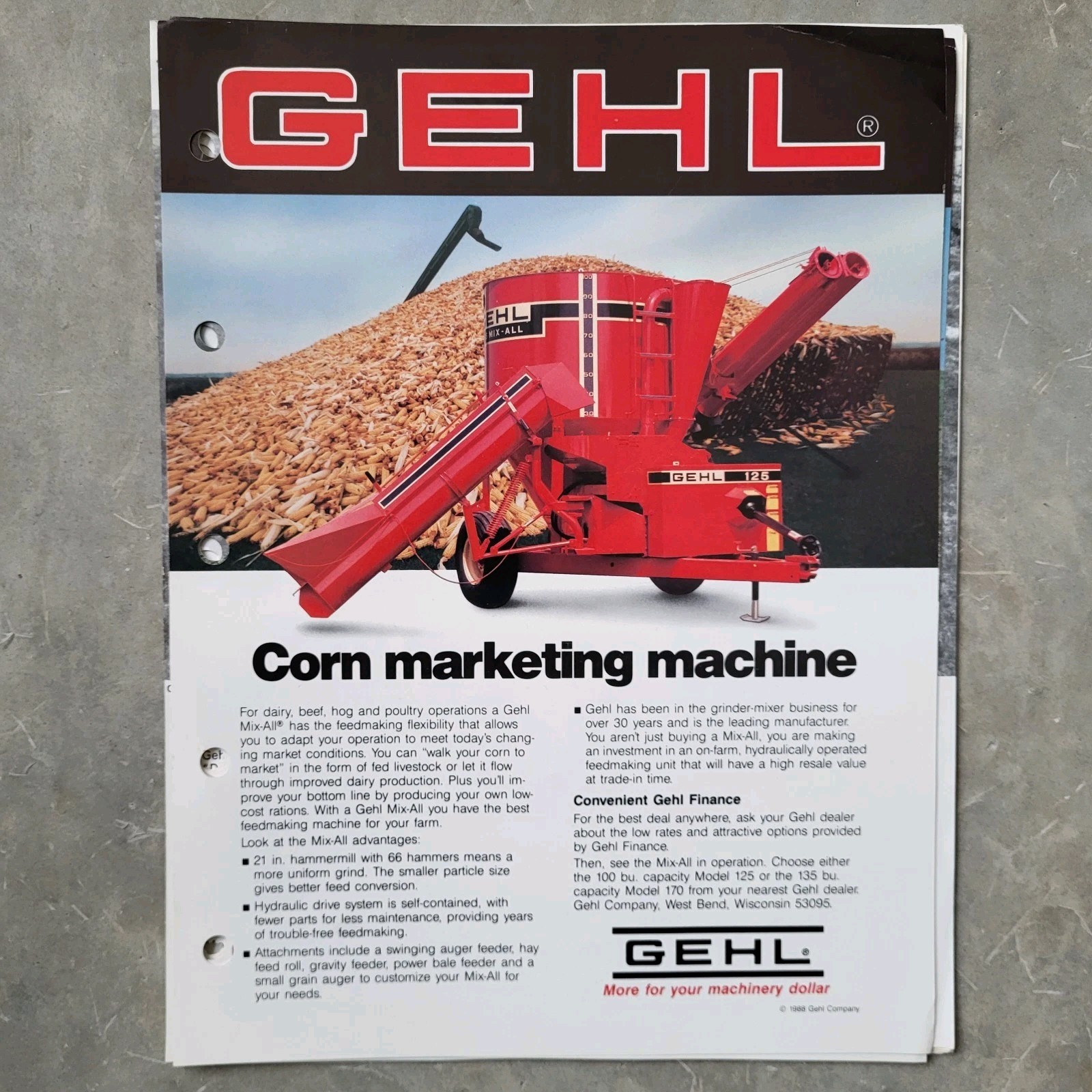 Gehl Mix All Sell Sheet Full Color