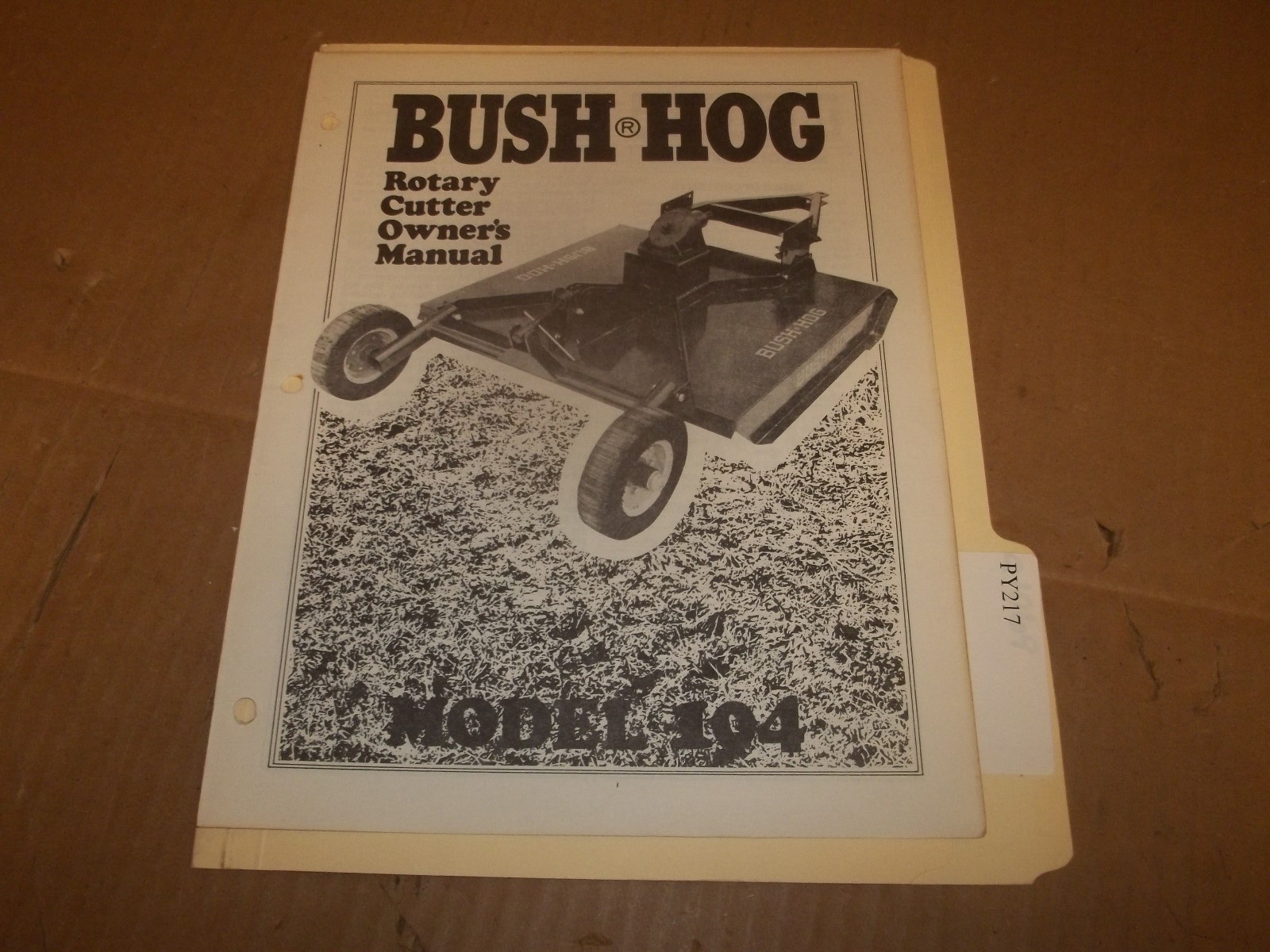 PY217) Bush Hog Operator 194 Rotary Cutter
