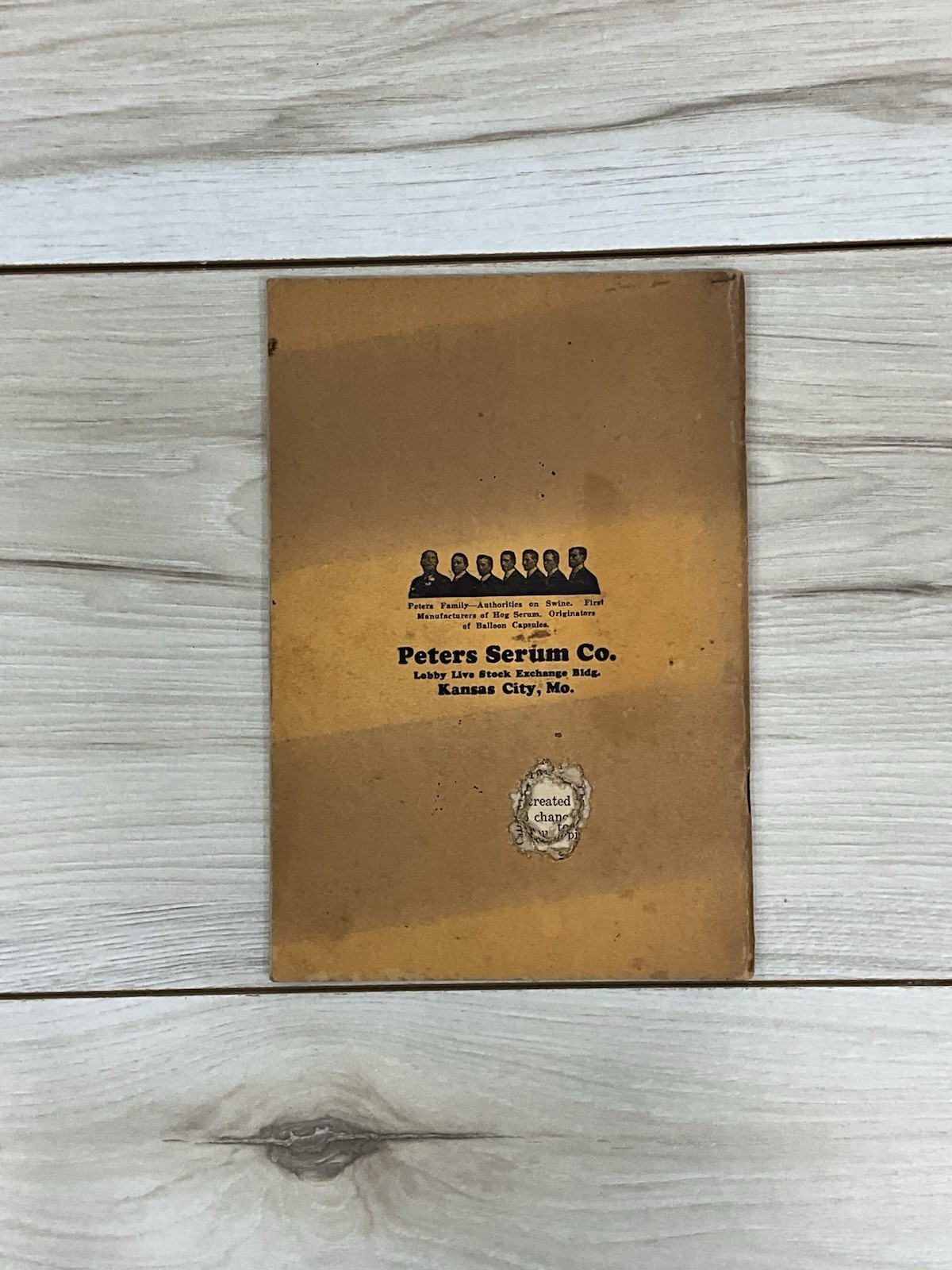 Vintage Peters Serum Co Hog Cattle Sheep Poultry Vaccination Guide Booklet