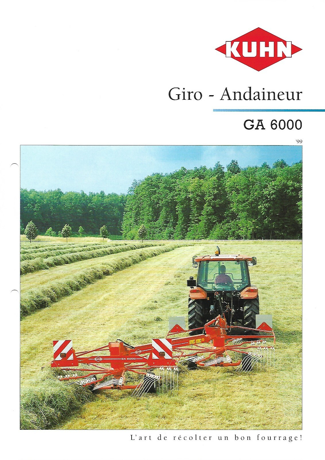 Farm Equipment Brochure – Kuhn – GA 6000 – Giro-Andaineur 1999 FRENCH (F7436)