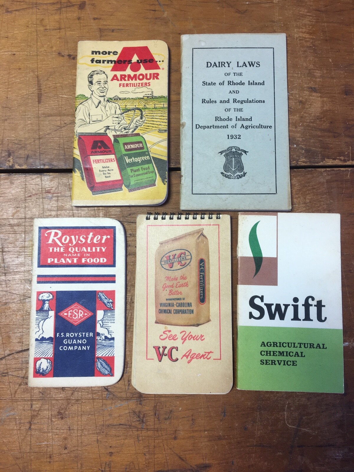 Agricultural Armour VC Royster Fertilizers Rhode Island Dairy Laws Memo Book Pad