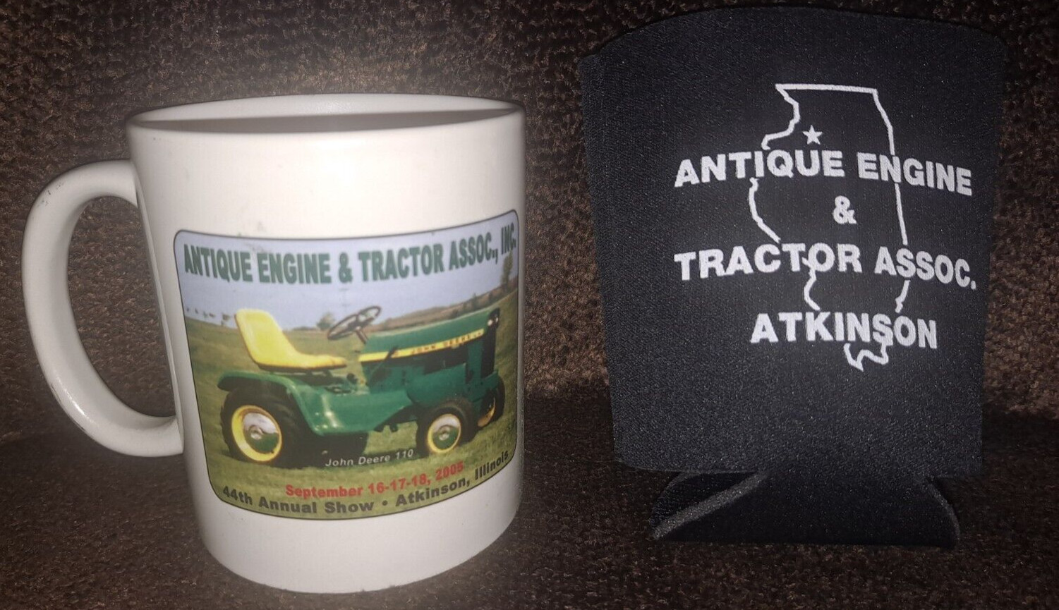 Antique Engine & Tractor Association Atkinson Illinois mug & kozie Sept 2005