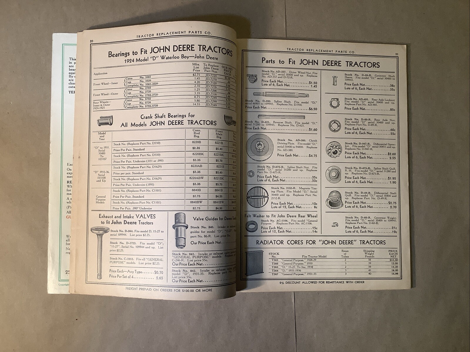 1937 Catalog Tractor Replacement Parts Company Chicago 378-X INV-P0518