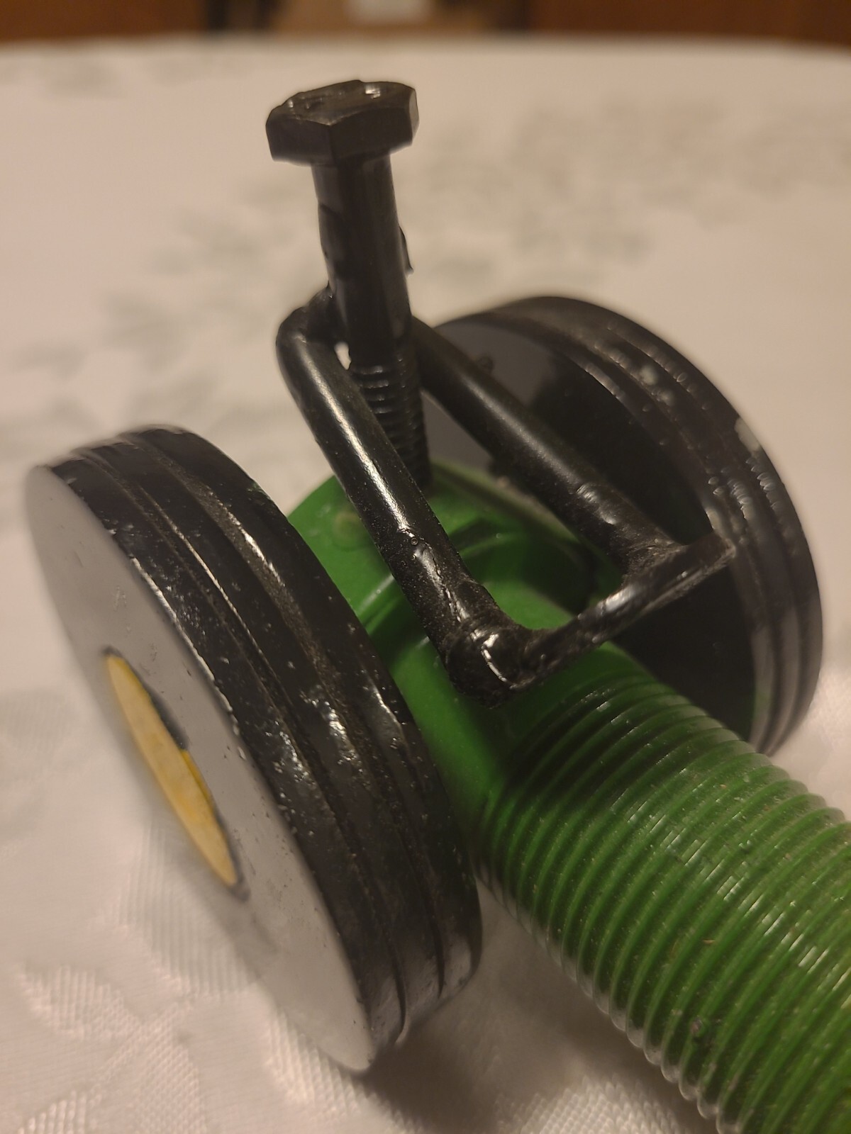 Custom Handmade Farm Tractor Scrap Bolts & Nuts – Black, Green 3 1/2&Prime; H x 5&Prime; L
