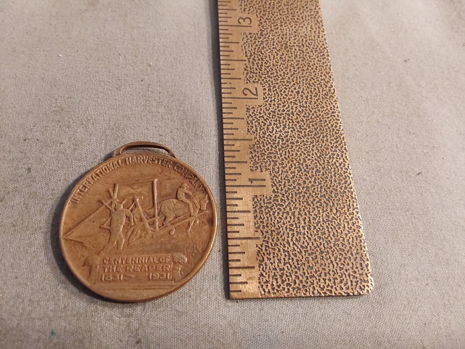 Watch Fob Cyrus McCormick 1931 Centennial of the Reaper