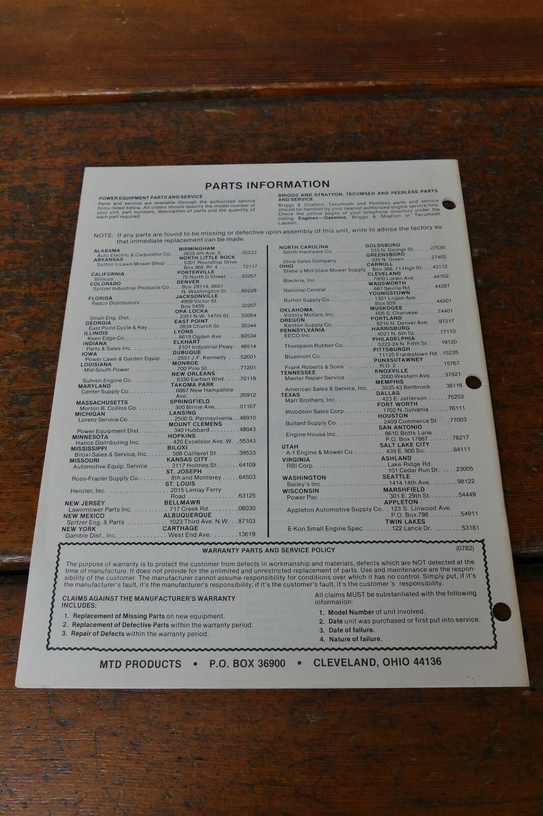 1983 Coast to Coast Owner&rsquo;s Manual 11/16/18 HP Garden Tractors 143-814A 143-836A