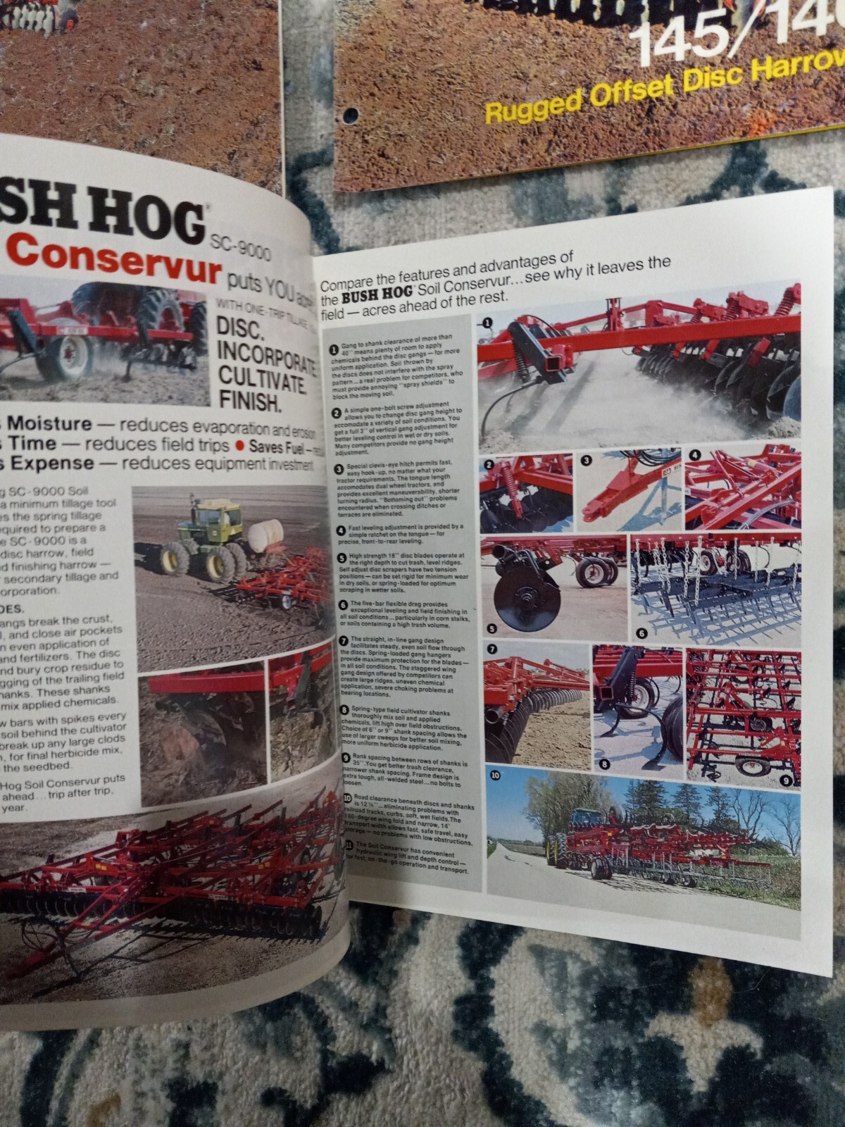 Bush Hog LOT OF Brochures / rotary cutter, soil conservation, disk Harrows