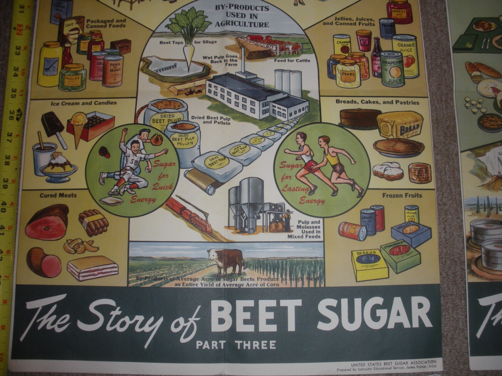 Rare Vintage 1950&rsquo;s? Extracting STORY Beet Sugar food Factory COMPLETE SET OF 4