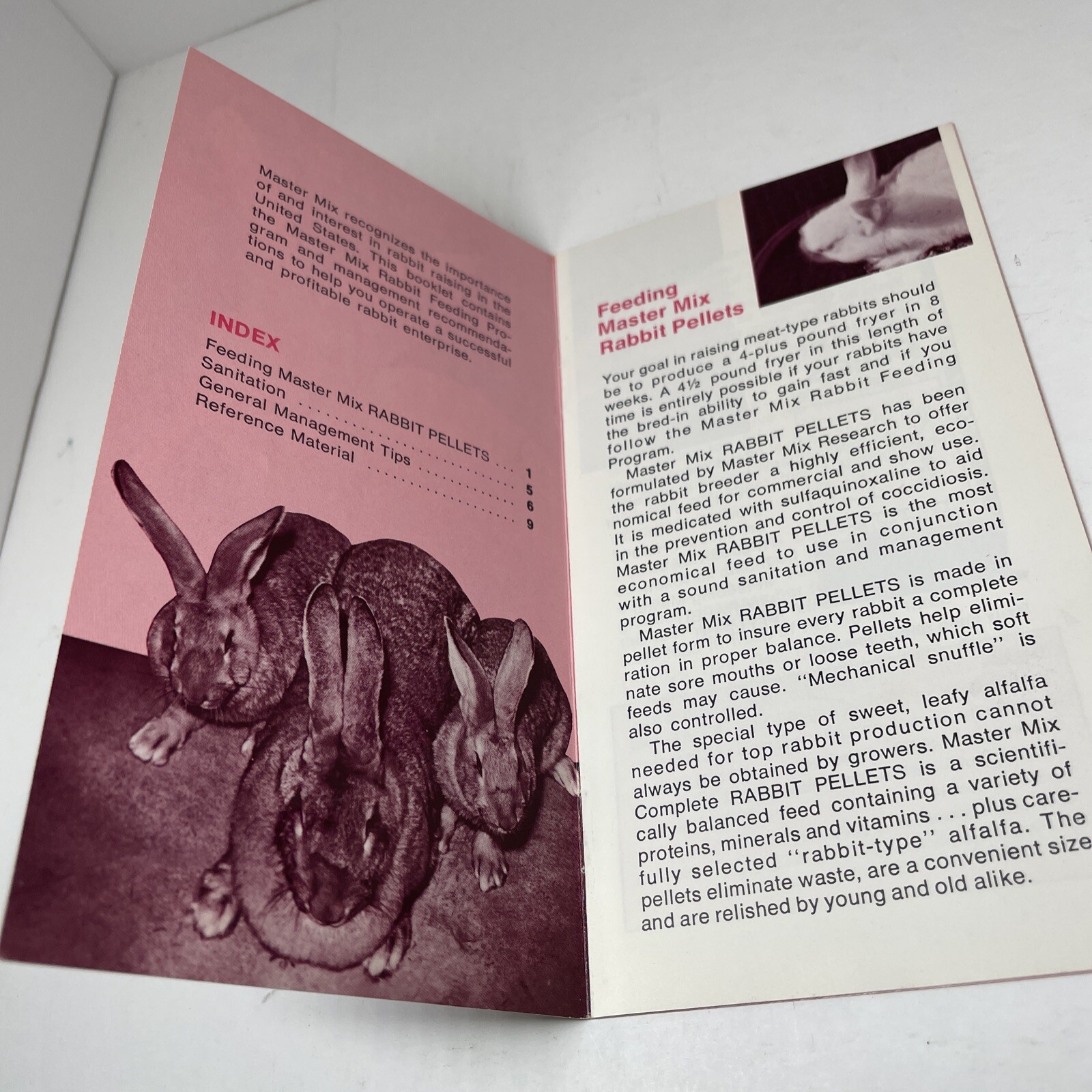Rabbit Raising Manual Master Mix Vintage Catalog Brochure Outdoor Raised