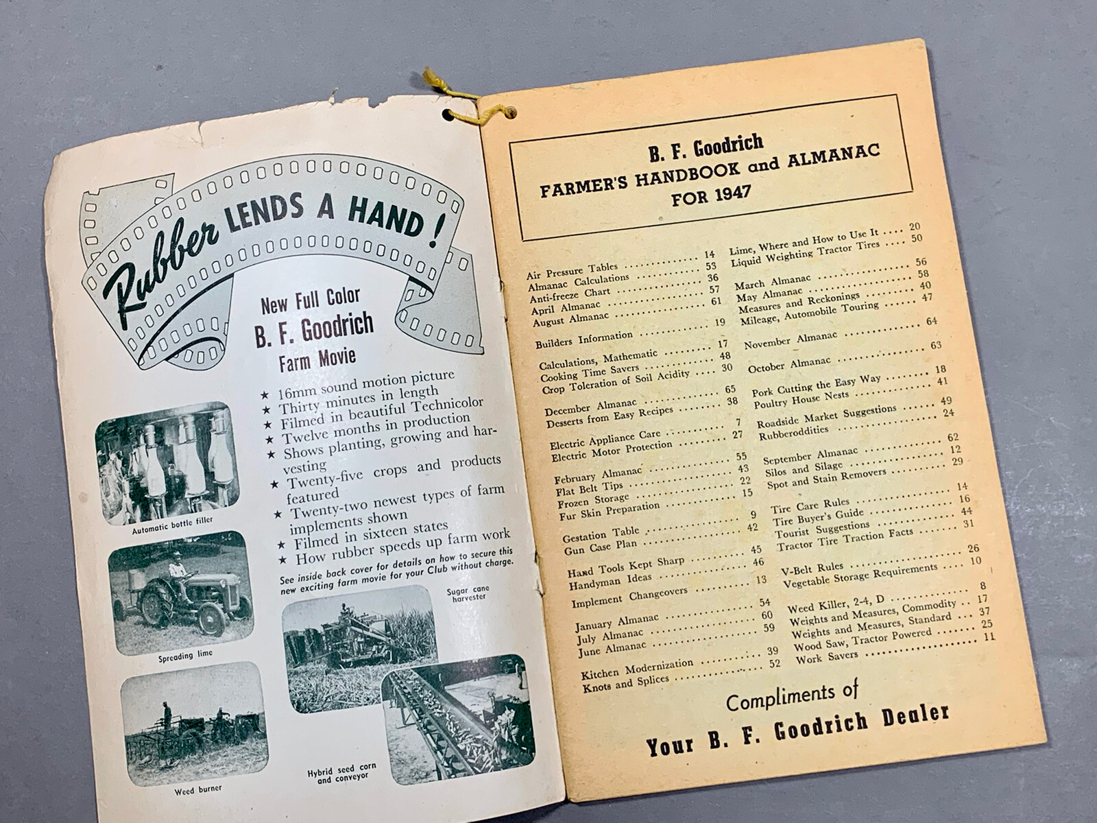 Vintage 1947 B. F. Goodrich Farmer&rsquo;s Handbook & Almanac