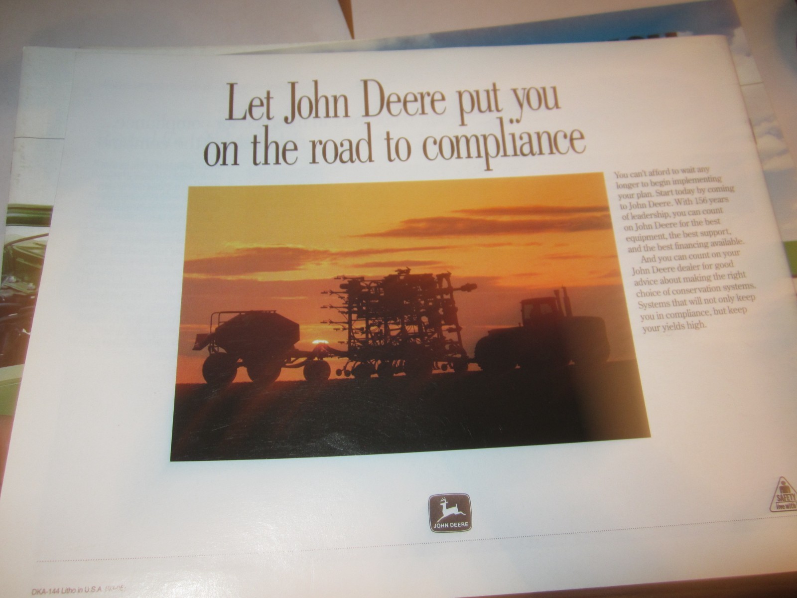 John Deere Countdown to Compliance For 1993 Dealer Brochure NOS 19 PAGES