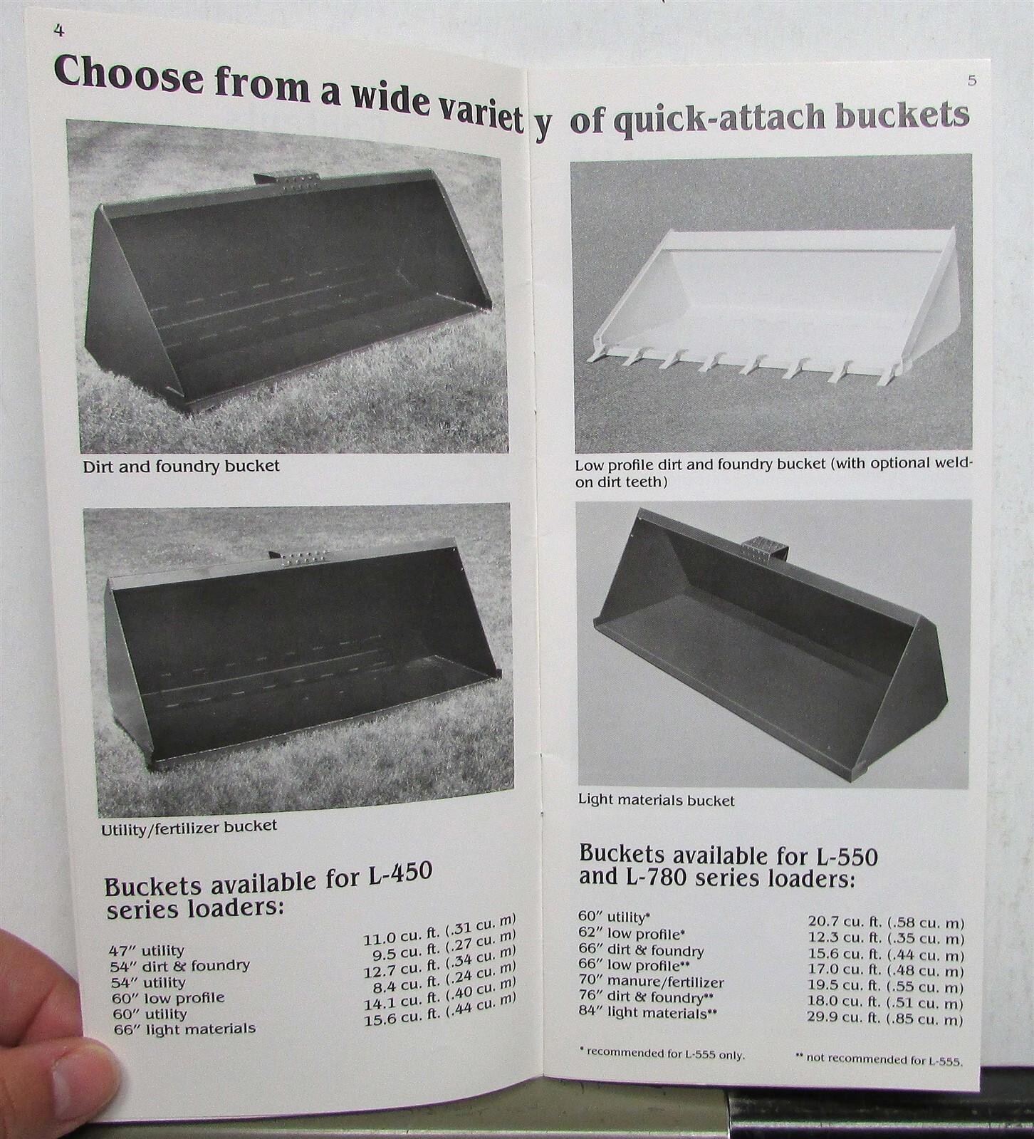 1985 Sperry New Holland Skid Steer Loader Attachment Specs Agricultural Brochure