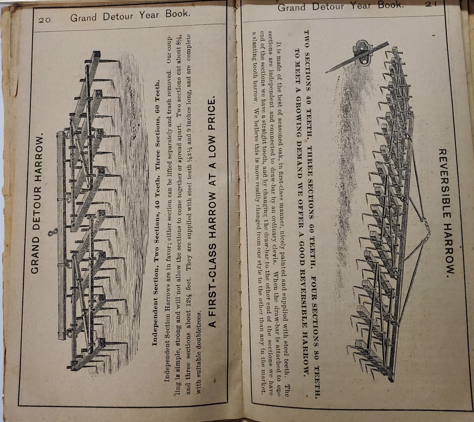Grand Detour Plow Co, Iron/Wood Beam Plows, 1883, Dixon, Illinois, Catalog/Deere