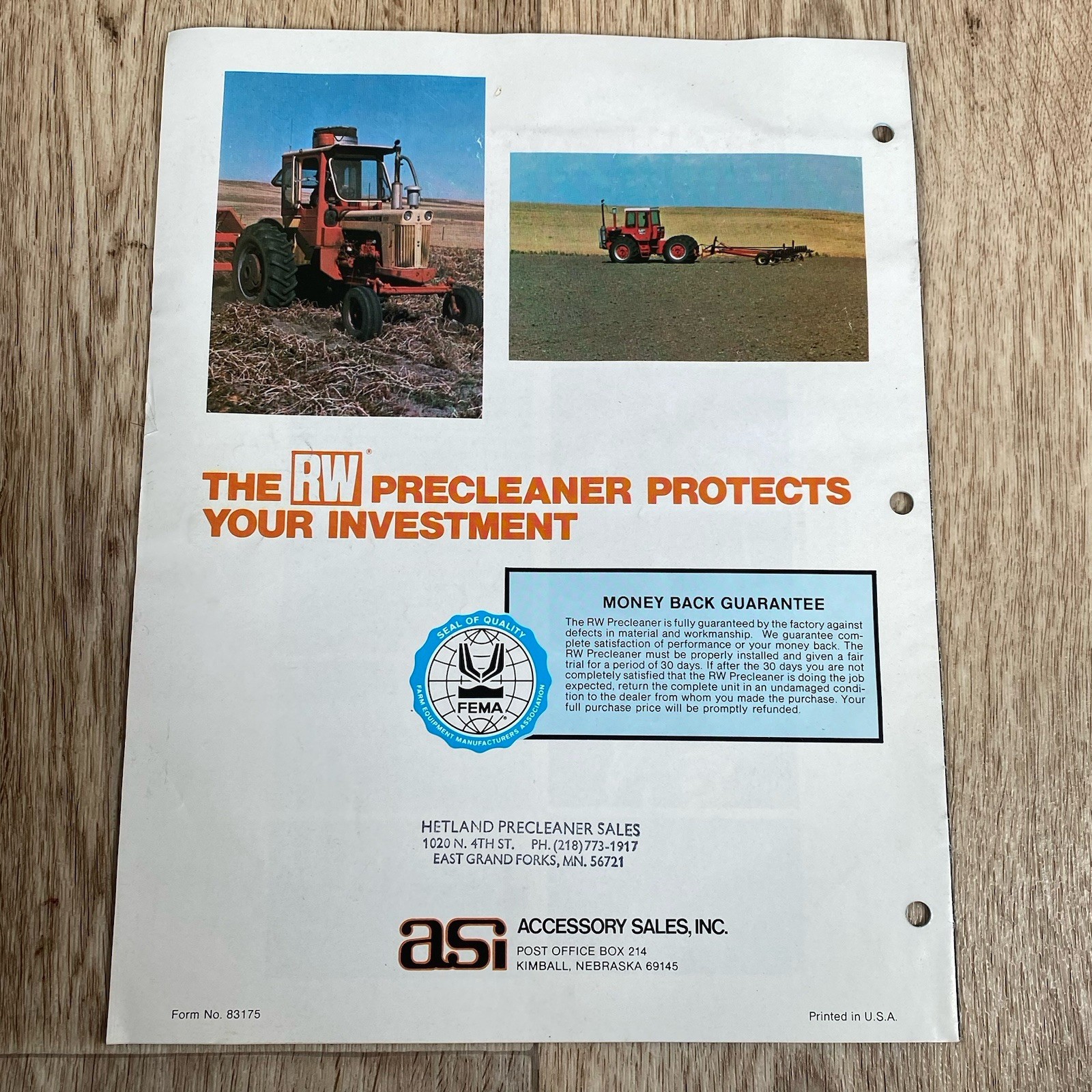 ASI The Age of Engines Sales Brochure Hetland Precleaner Sales East Grand Forks