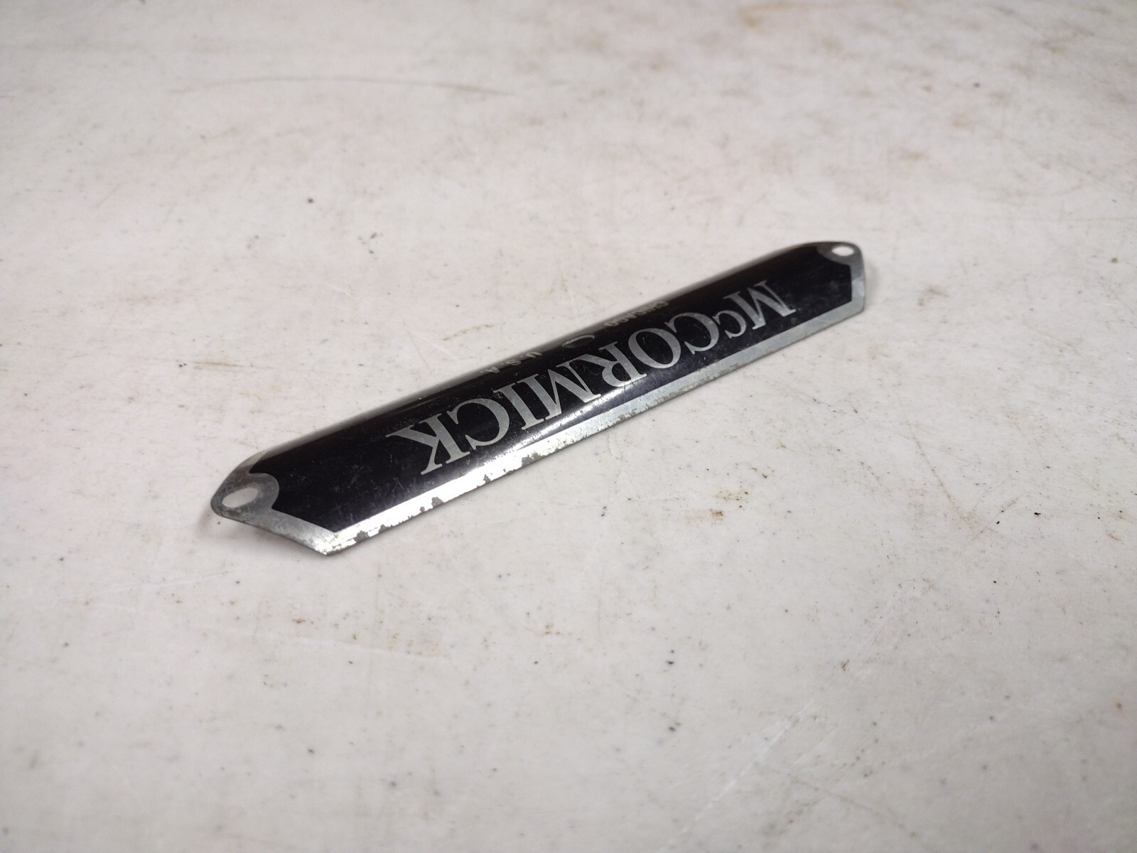 Vintage 6&Prime; McCormick Chicago Metal Nameplate Sign