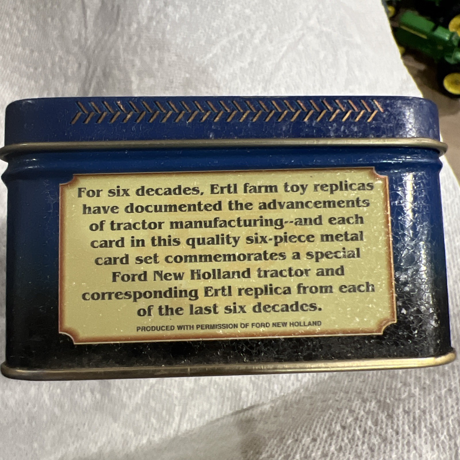 1995, ERTL 50th Ann., Harvest Heritage 6 Collector Cards In **UNOPENED** Tin