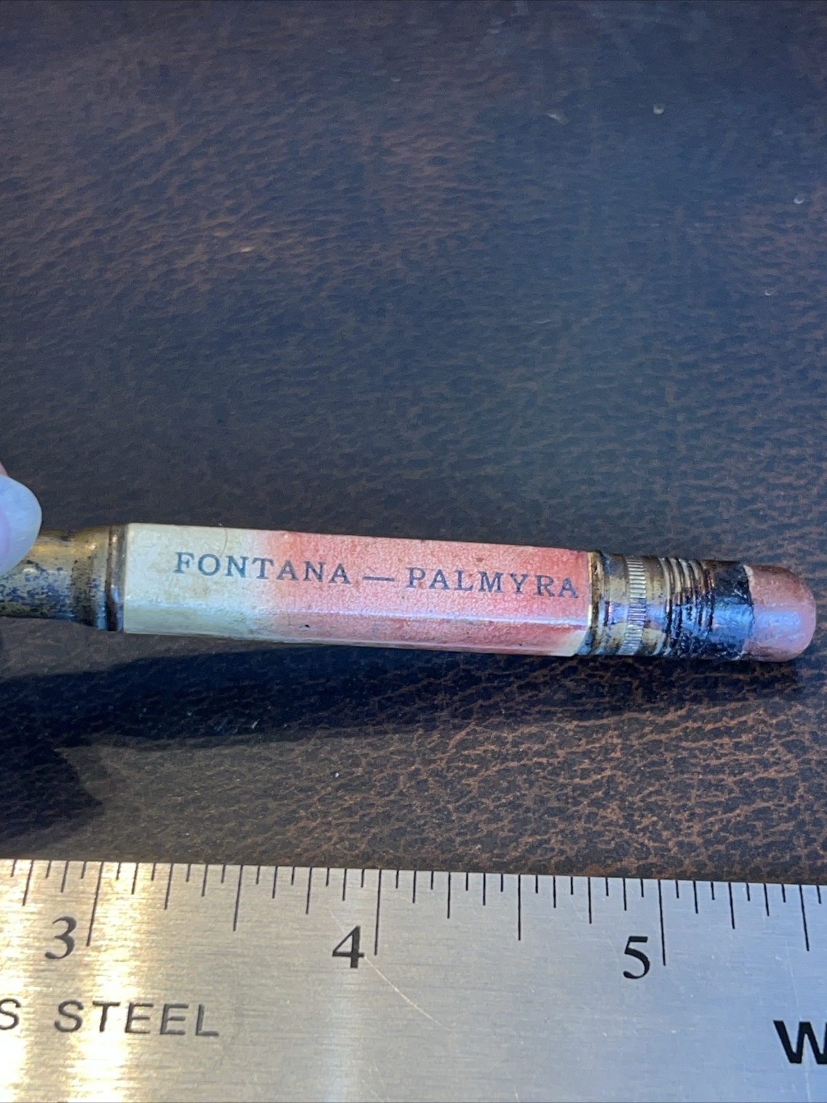 Vintage Early Farm Bullet Pencil WH Berger Feed Grain Coal Fontana Palmyra