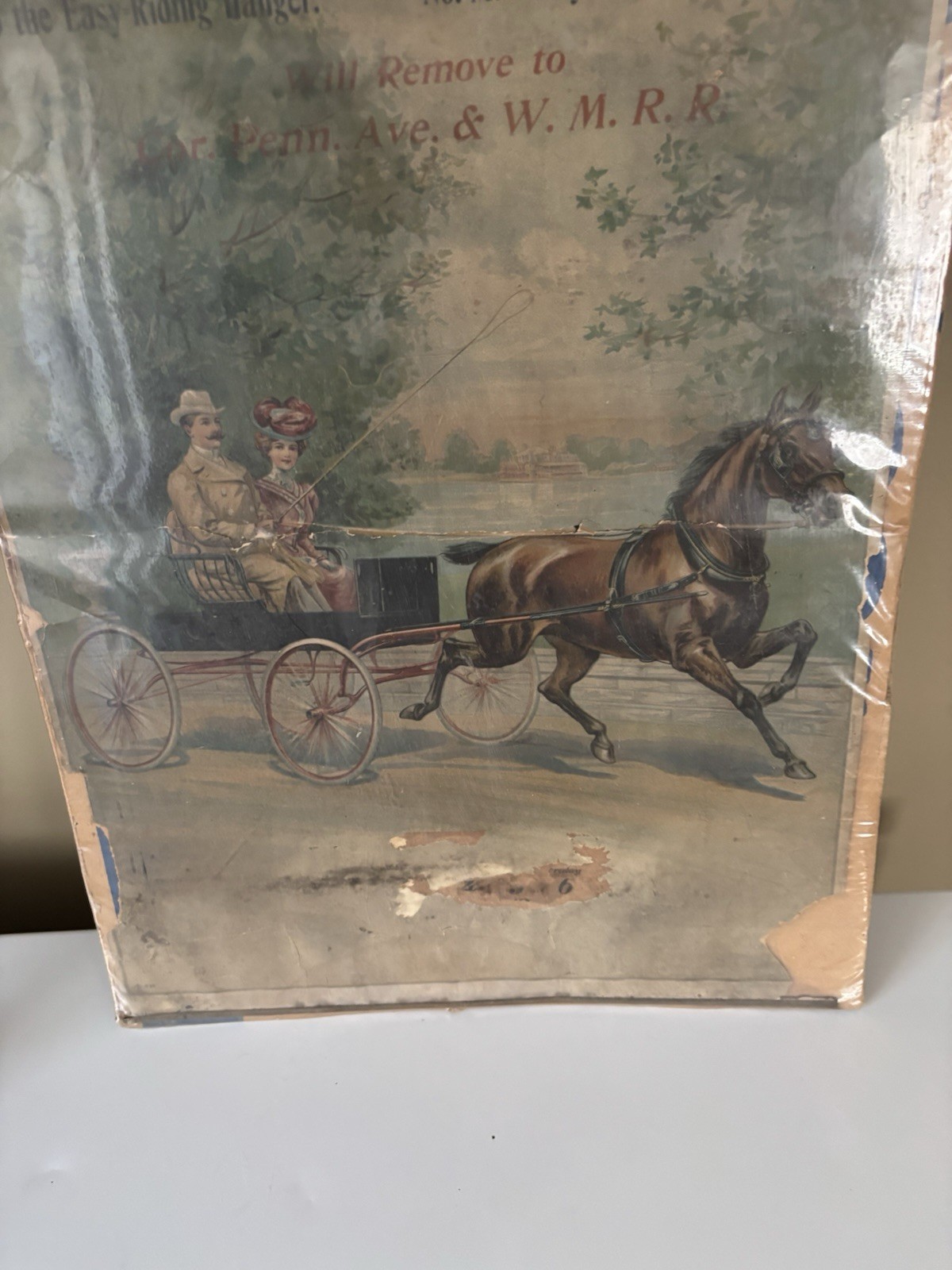 The Hess Carriage Co. Vintage Advertisement Sign Carriages Missing Calendar Part
