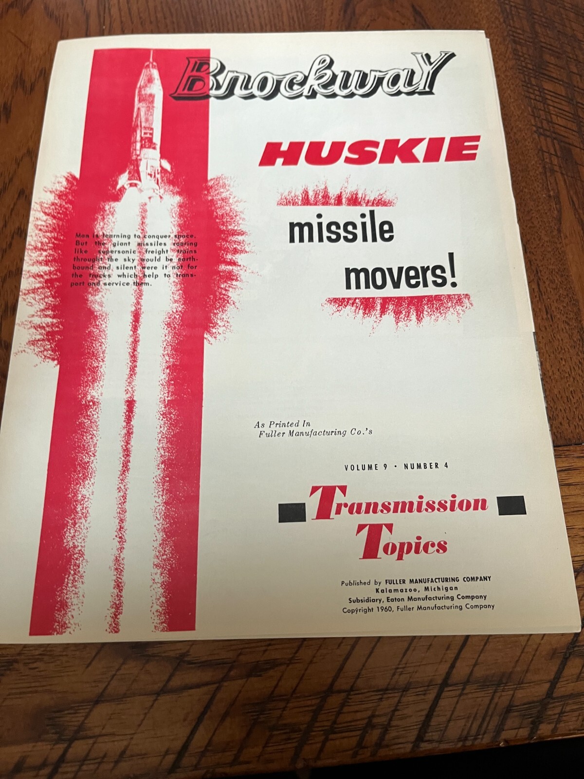 Brockway Huskie Trucks For 1960 Brochure SMPA