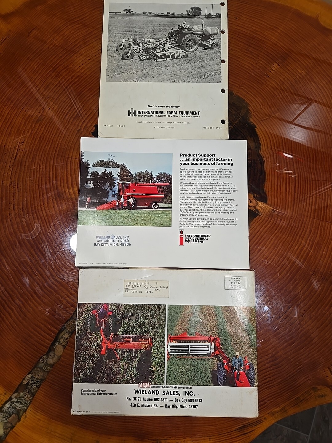 Lot (3) Vintage International Farm Equipment Brochures Tractors Combine Planter