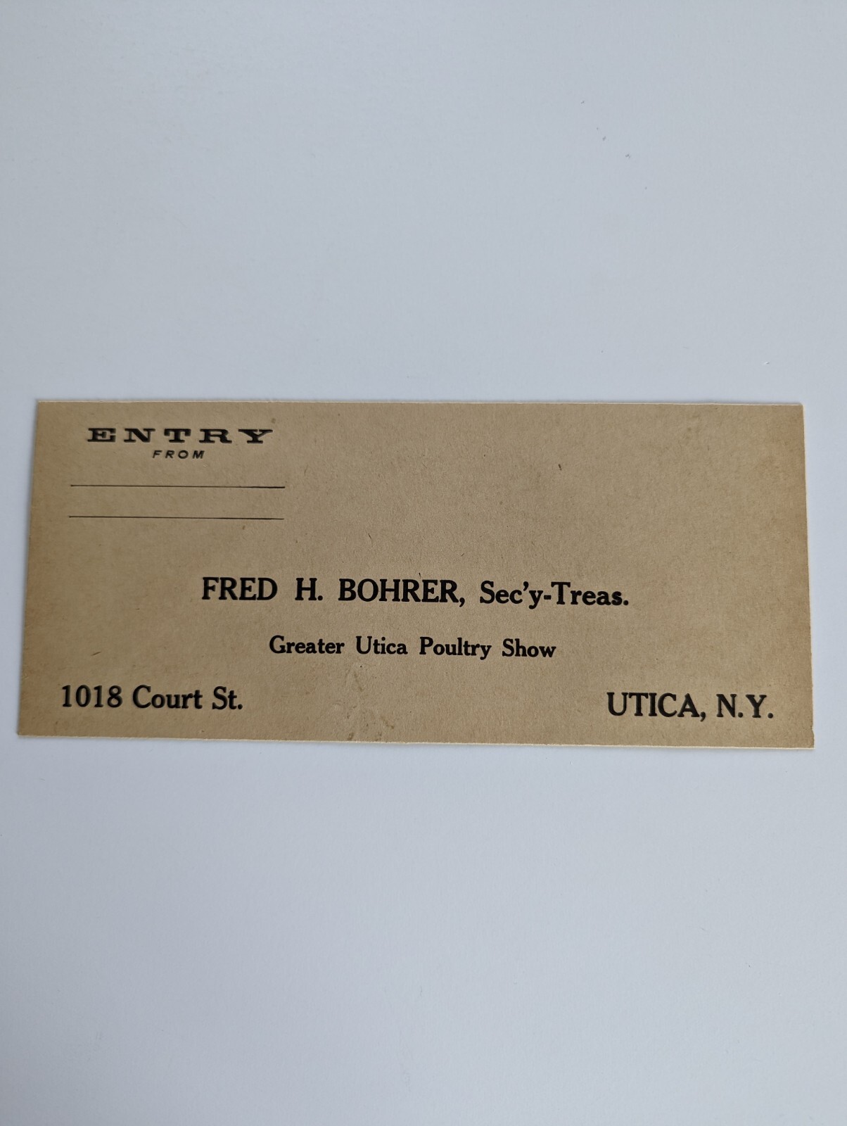 1928 Greater Utica NY Poultry Show Farm Advertising Book Entry Forms