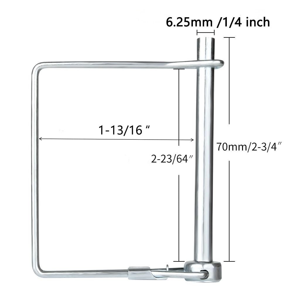 10 PCS Square Pto Pin Shaft Locking Pin 1/4 pin Hitch pin Wire Lock Pin