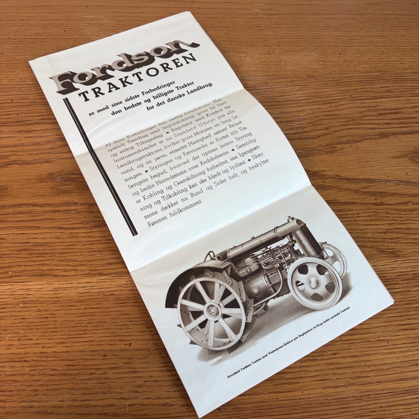 Vintage 1933 Fordson Tractor Danish Sales Brochure & Poster Ford Engelsk Produkt