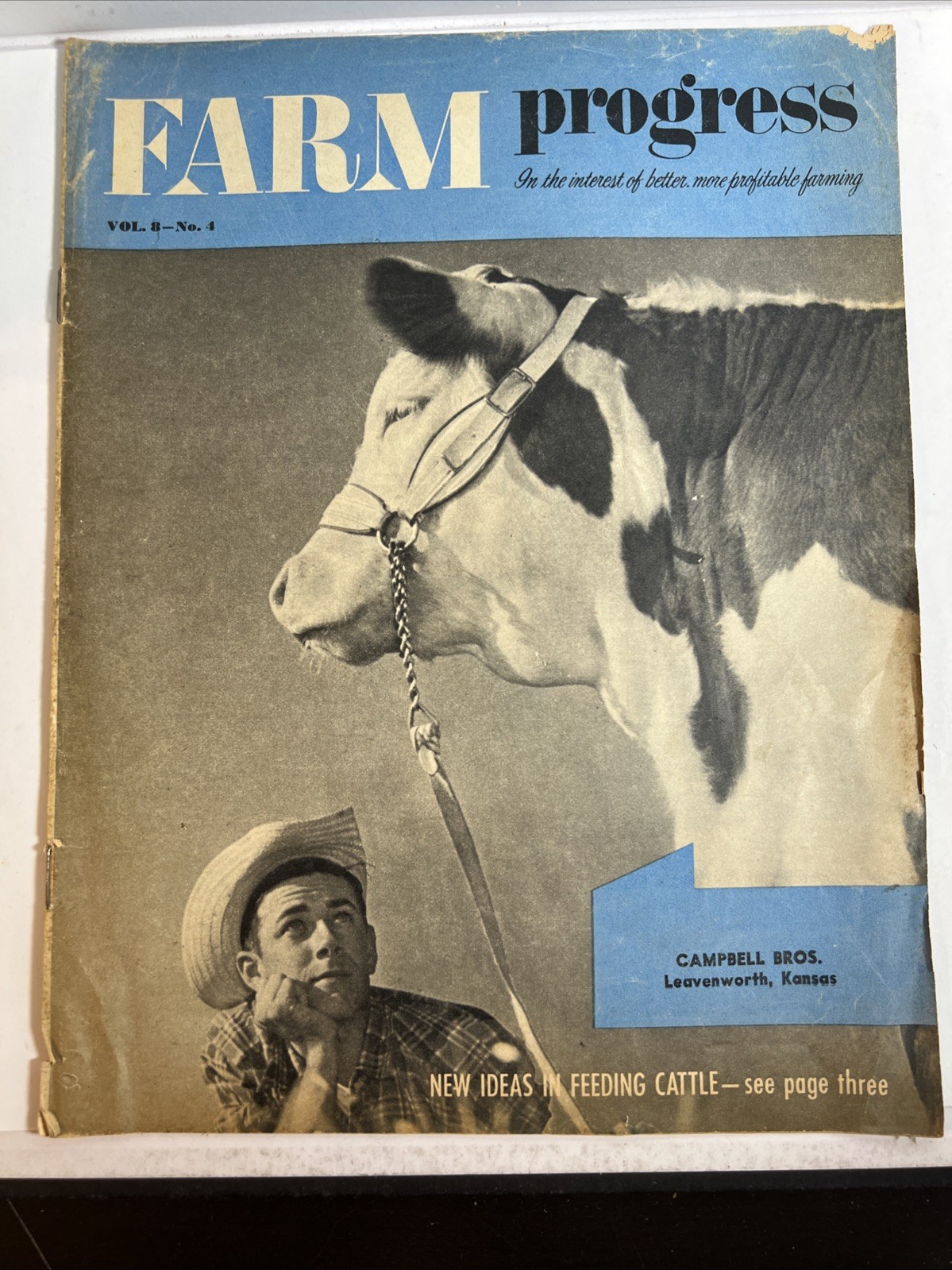 Vintage 1950s Farm Progress Magazine Flyer Cattle Crops Tractor 10 Pages