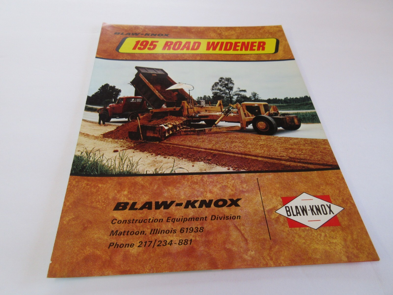 Blaw-Knox 195 Road Widener Sales Brochure 4 Page