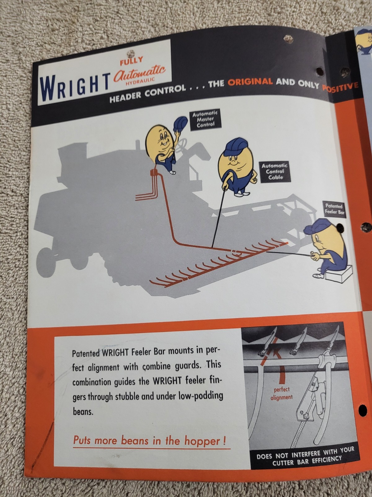Vintage 1966 Brochure ROPER-WRIGHT HYDRAULIC Combine HEADER CONTROL FARM AG