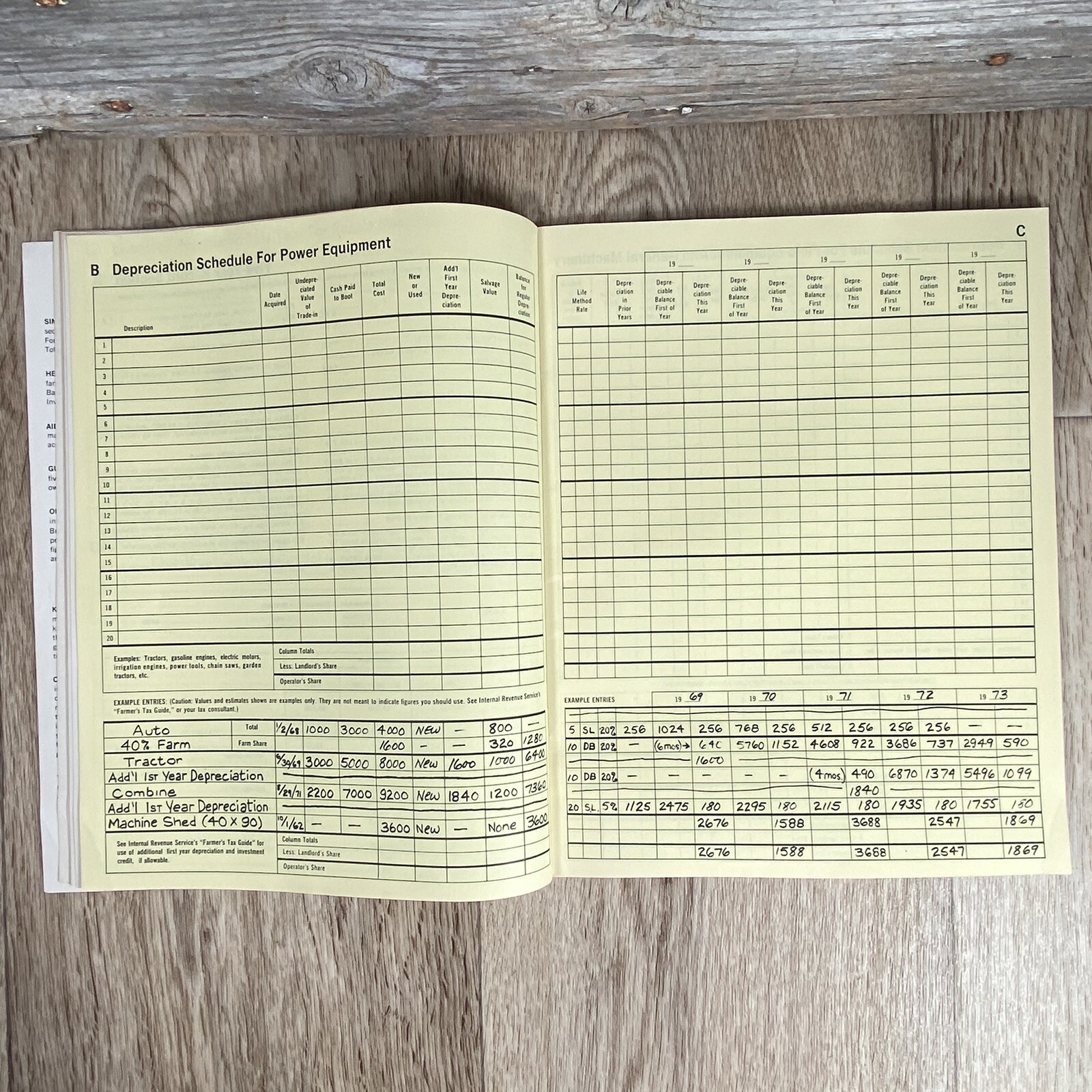Unused Farm Accounting Record Book Standard Oil 1972 Income & Expense, Taxes