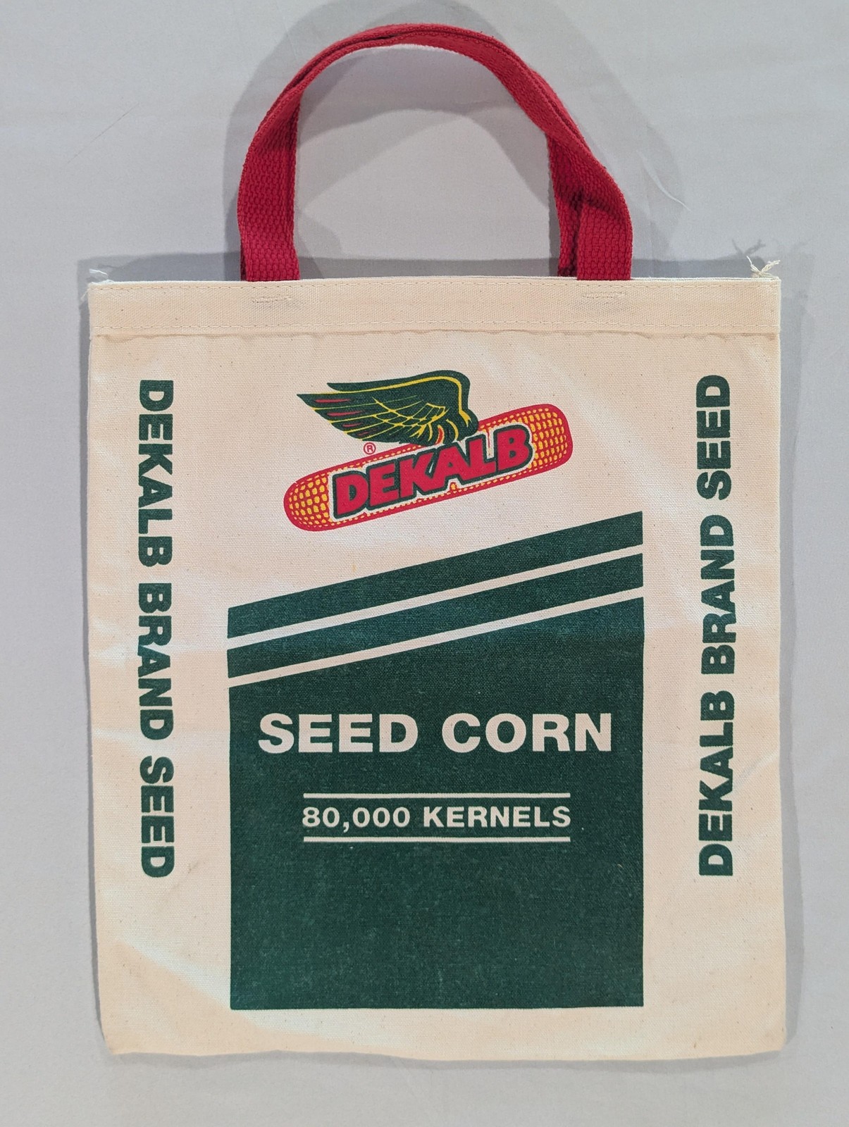 DEKALB Brand Seed Corn Beige Canvas Tote Bag Fabriko Made USA Promo Agriculture