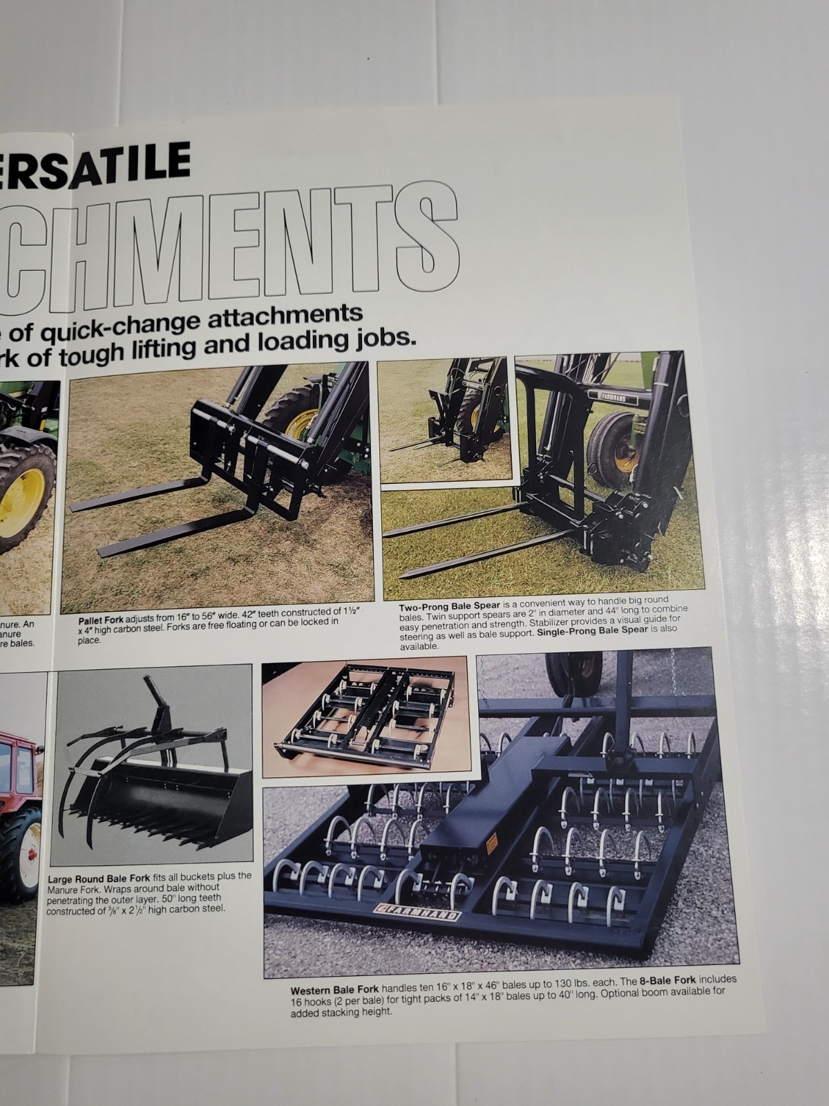 Vintage 1993? Farmhand Loader BROCHURE Models XL 1340 1140 940 740 Excelsior MN.