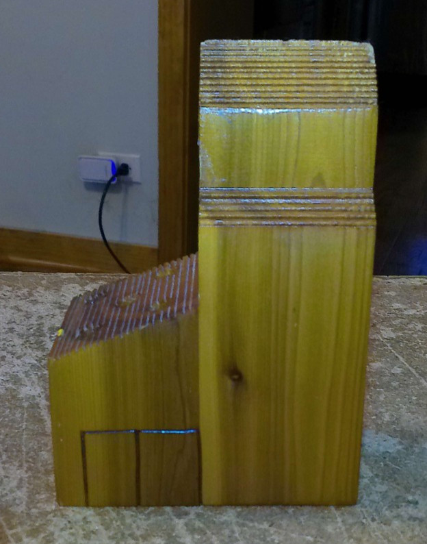 vintage wood pool grain elevator sask. canada pencil holder very good used