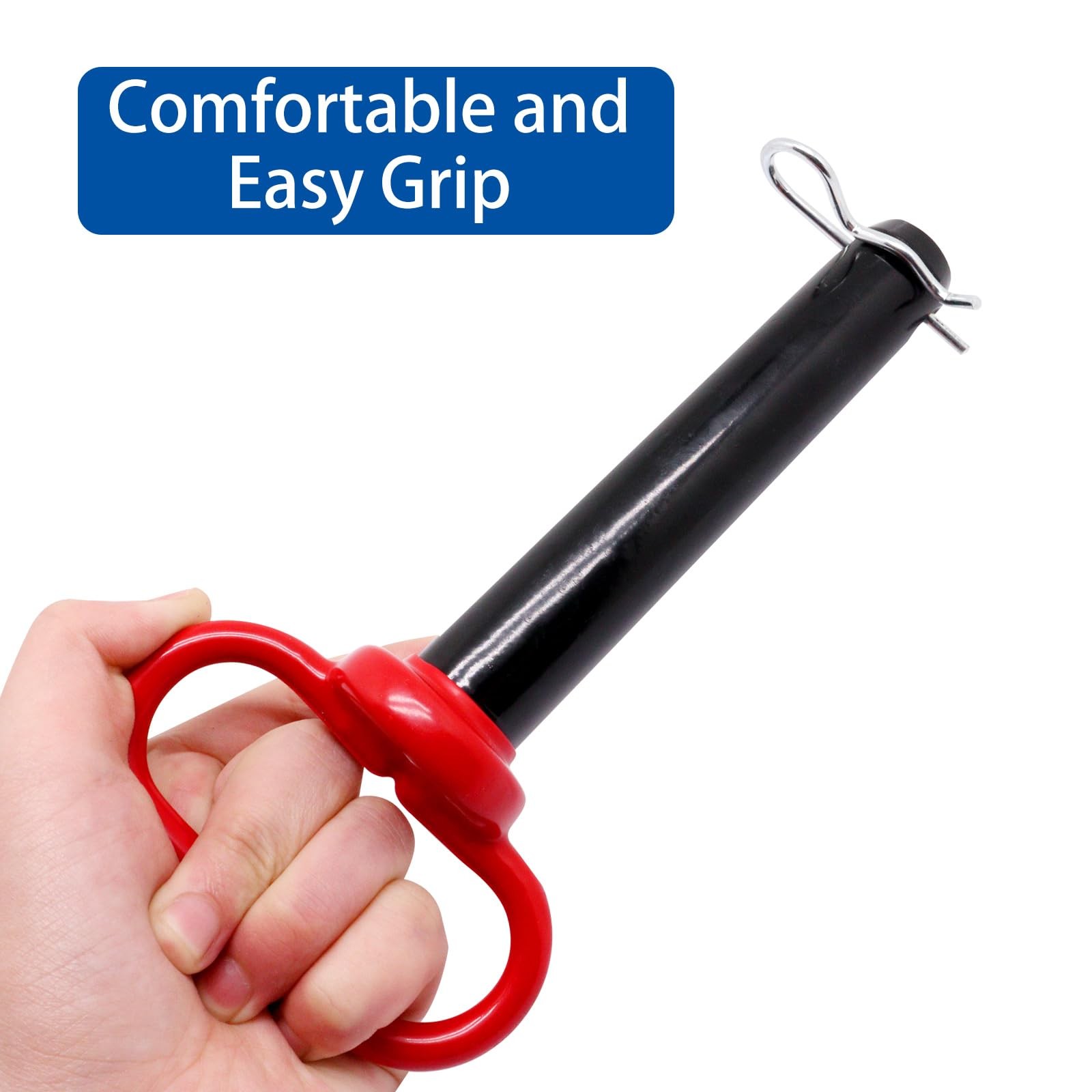 Yugtcen Hitch Pin 2 Pcs Tractor Towing Hitch Pin And Clip Red Handle Trailer