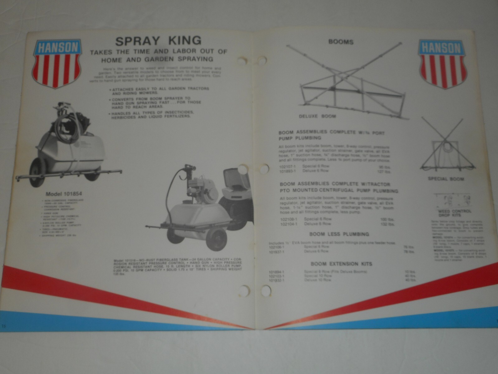 HANSON SPRAYERS 1977 Catalog Farm Equipment Salesman Brochure South Beloit IL