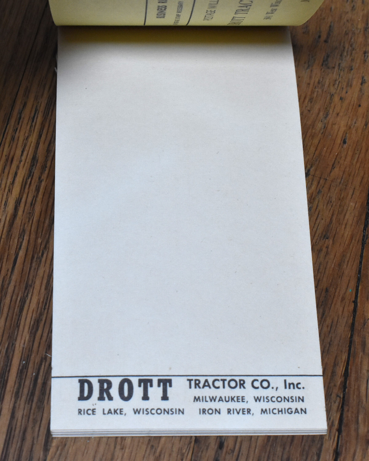 Vintage Drott Tractor Inc Milwaukee Rice Lake WI Advertising Pocket Memo Book