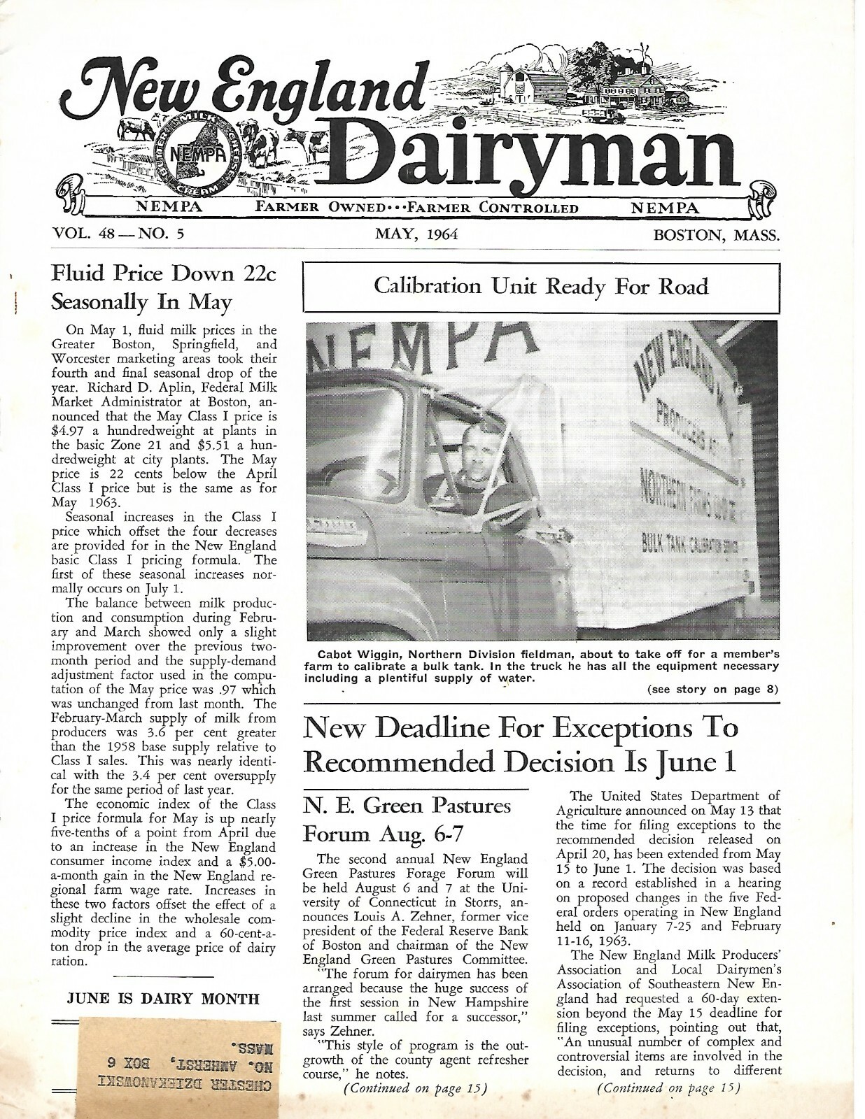 Farm Magazine – New England Dairyman – 3 issues from 1964 – Newsletter (F7516)
