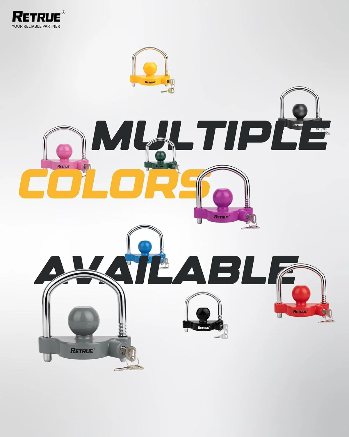 RETRUE Universal Coupler Lock Trailer Locks Ball Hitch Trailer Hitch Lock Adjust